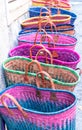 Colourful wicker baskets Royalty Free Stock Photo