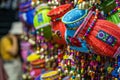 Colourful wicker baskets for sale for sale Royalty Free Stock Photo