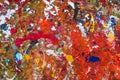 Colourful wild painting closeup acrylic paint