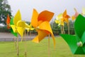 Colourful windmill pinwheel