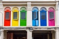 Colourful windows on a building in Thalang Road