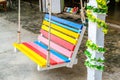 Colourful wood chair