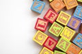 Colourful wooden ABC alphabet baby development blocks