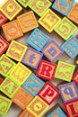 Colourful wooden ABC alphabet baby development blocks