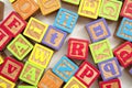 Colourful wooden ABC alphabet baby development blocks