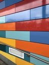 Colourful wooden exterior wall of a building