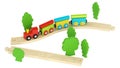 Colourful wooden model train