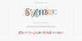 Stamble Colourfull modern alphabet fonts. Typography technology vector illustration