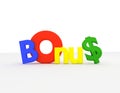 Colourfull bonus 3d text