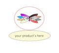 colourfull butterfly logo icon. illustration image. artwork design Royalty Free Stock Photo