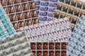 A colourfull collection of mint british stamp sheets Royalty Free Stock Photo