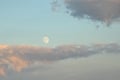 Colourfull evening sky with almost full moon Royalty Free Stock Photo