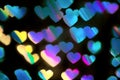 Colourfull heart bokeh background Royalty Free Stock Photo