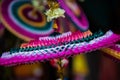 Colourfull paper made decorative items sell in the market at Chidambaram,Tamilnadu,India