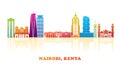 Colourfull Skyline panorama of city of Nairobi, Kenya Royalty Free Stock Photo