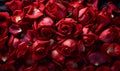 Colourfull spring sett up with red roses Royalty Free Stock Photo