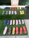 Colourfully decorated footwear