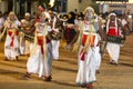 Colourfully dressed dancers perform at the Kataragama Festival in Sri Lanka. Royalty Free Stock Photo