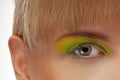 Colourfully painted eye