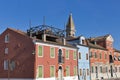 Colourfully painted houses on Burano, Italy. Royalty Free Stock Photo