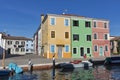 Colourfully painted houses on Burano, Italy. Royalty Free Stock Photo
