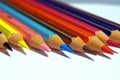 Colouring crayon pencils isolated on white background Royalty Free Stock Photo