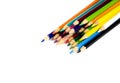 Colouring crayon pencils on white background Royalty Free Stock Photo