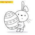 Colouring Easter bunny worksheet