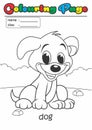 Colouring Page/ Colouring Book Dog. Grade easy suitable for kids Royalty Free Stock Photo