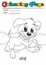 Colouring Page/ Colouring Book Dog. Grade easy suitable for kids Royalty Free Stock Photo