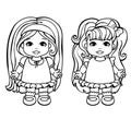 Colouring Page Of Two Baby Girls
