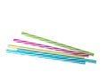 Colourly striped plastic drinking straws, white underground background Royalty Free Stock Photo