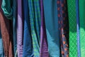 Colours of African cloth marketplace