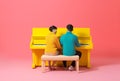 modern music illustration piano art people colourful trend performance concept. Generative AI.