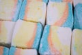 Colours marshmallows patterns. Sweet handmade