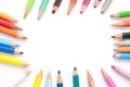 Colourful pencil frame Royalty Free Stock Photo