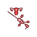 Colposcopy line icon. Outline pictogram for web page. Royalty Free Stock Photo