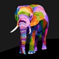 Colrful elephant pop art portrait style Royalty Free Stock Photo