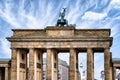 Colse-up of the Brandenburg Gate with the famous Quadriga, Berlin, Germany Royalty Free Stock Photo