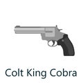 Colt King Cobra is a medium frame double-action revolver featuring a six round cylinder gun, pistol vector illustration Royalty Free Stock Photo