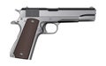 Colt M1911 Pistol Isolated On White Vector.