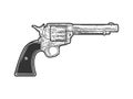 Colt Peacemaker sketch vector illustration Royalty Free Stock Photo