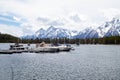 Colter Bay, Leeks Marina, Jackson Lake, Mount Moran, Grand Teton National Park, Alta, Wyoming, USA