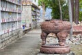 Columbarium - Buddhist cemetery. Public storage of cinerary urns