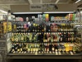 Chilled wine section in a retail store
