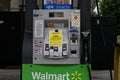 Close up Walmart Gas station Out Of Fuel sign Colonial Pipeline