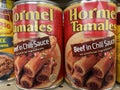 Hormel Hot Tamales in a can