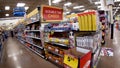 Kroger retail grocery store interior Thanksgiving shoppers red and yellow signage