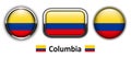 Columbia flag buttons