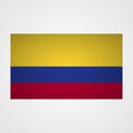 Columbia flag on a gray background. Vector illustration